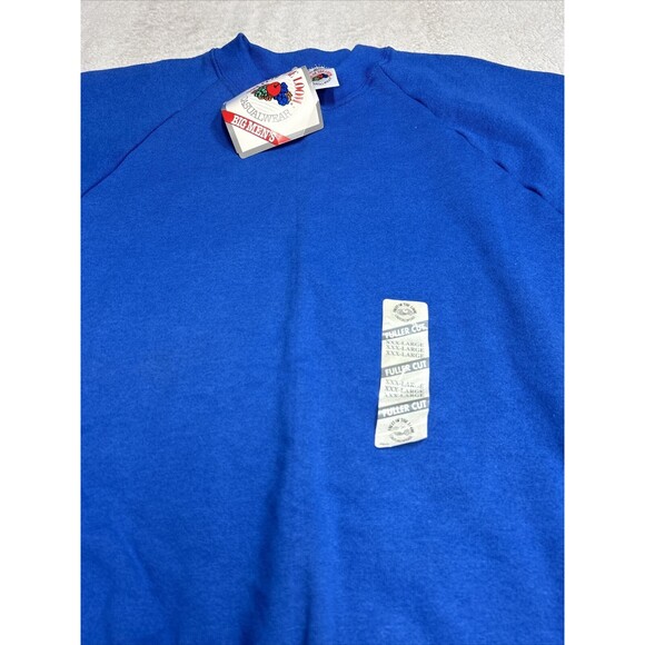 Vintage NWT 90s Fruit of the Loom Blank Blue Crewneck Sweatshirt Men's Size 3XL - Picture 2 of 9